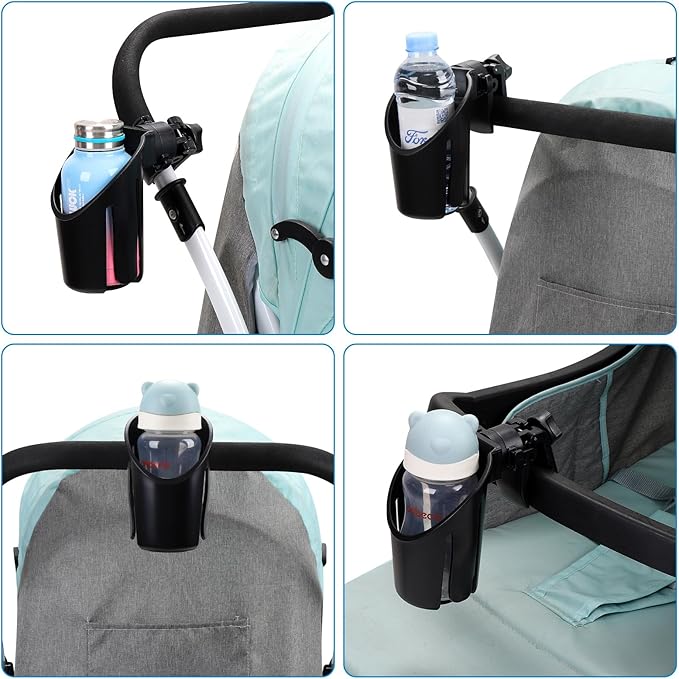 Accmor Universal Cup Holder, Stroller Cup Holder, 360° Rotatable Large Caliber Designed Bottle Holder for Stroller, Bike, Wheelchair, Walker, Scooter-CubbioJoy