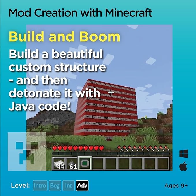 Coding for Kids with Minecraft - Ages 9+ Learn Real Computer Programming and Code Amazing Minecraft Mods with Java - Award-Winning Online Courses (PC & Mac)-CubbioJoy