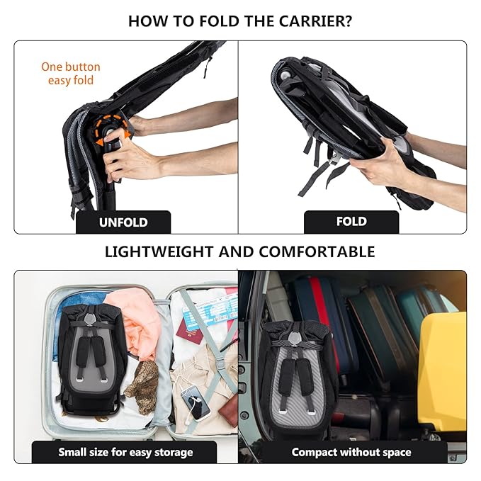 Baby Shoulder Carrier Baby Hiking Backpack Carrier with Rain Cover Sun Shade for Child Safe Backrest and Toddler Ergonomic Seat Holds 40 Pound for Children Between 6 Months-3 Years Old Babies-CubbioJoy