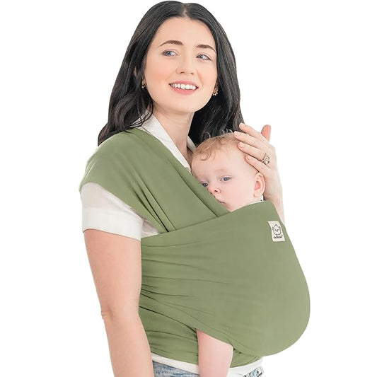 KeaBabies Baby Wrap Carrier - All in 1 Original Baby Carrier Newborn to Toddler Sling, Easy to Wear, Hands Free Bonding, Lightweight, Breathable Infant Wraps (Dusty Olive)-CubbioJoy