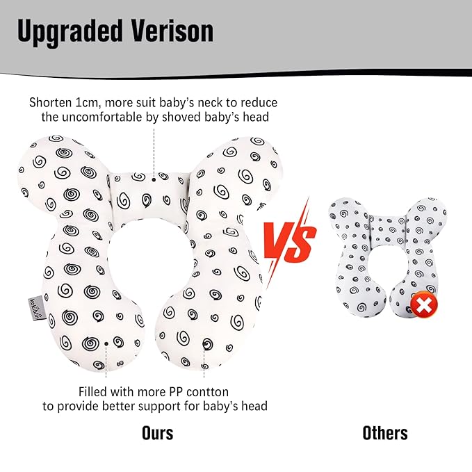 KAKIBLIN Baby Neck Pillow, Baby Head Pillow, Upgraded Travel Support Pillow for Carseat, Neck Support for Car Seat,Pushchair (Snail)-CubbioJoy
