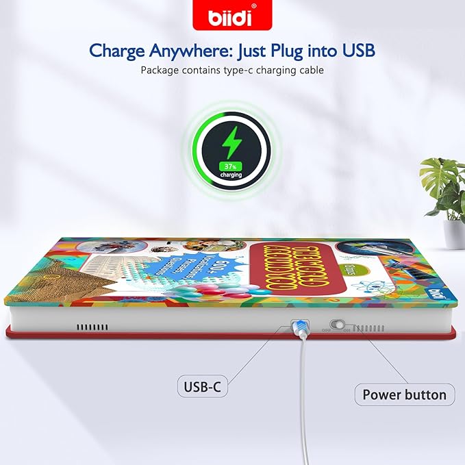 Interactive Sound Book for Kids Children,English Words Talking Book Activity for Toddler Age 3-5,Educational Learning Travel Toys for Boys Girls Birthday Gift 3 4 5 6 Year Old,Sensory Autism Toy-CubbioJoy