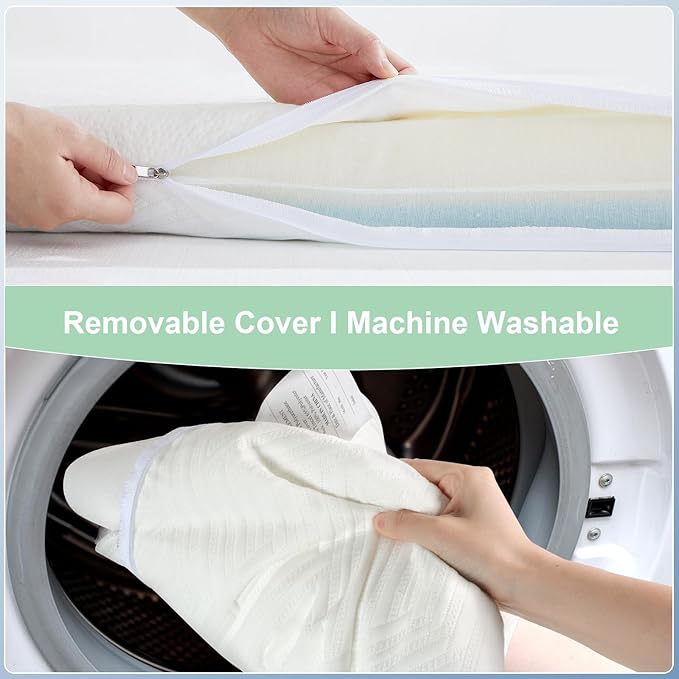 ANGELBLISS Pack and Play Mattress, 38 x 26 Pack N Play Mattress for Baby and Toddlers, Gel Memory Foam Mattress with Removable Cover, Dual Side Premium Playpen Mattress, BM-01-CubbioJoy