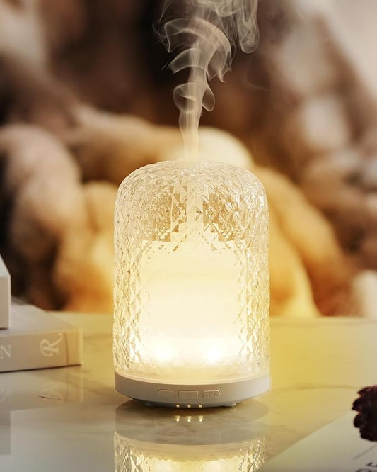 Aromatherapy Diffuser – Ultrasonic Essential Oil Diffuser, Health Night Light, Timer & Auto Shut-Off, BPA-Free, 120ml Diffusers for Home, Office, or Spa-CubbioJoy
