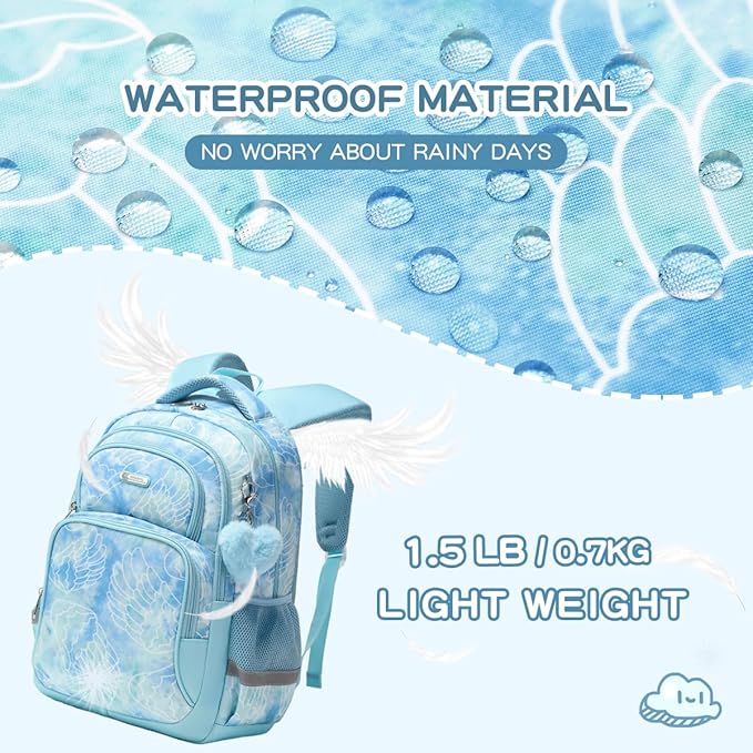 Cusangel Backpack for Girls Boys School Bookbags Kindergarten Elementary Lightweight Waterproof Multifunctional Large Capacity for kids(17 inch Fun Prints)-CubbioJoy