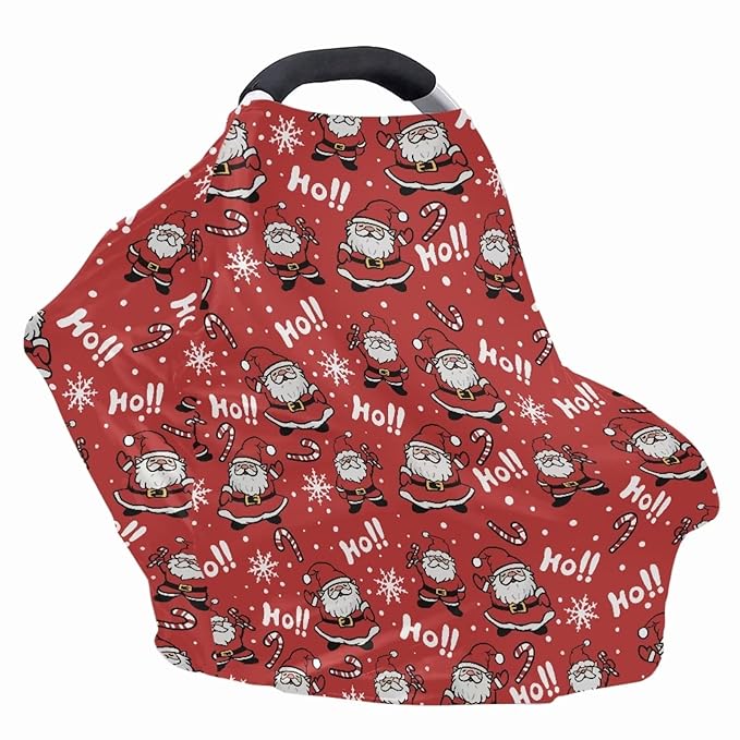 Binienty Christmas Santa Claus Nursing Cover for Moon Christmas Decor Soft Lightweight Car Seat Canopy Multi Use Breastfeeding Covers Breathable and Comfy-CubbioJoy