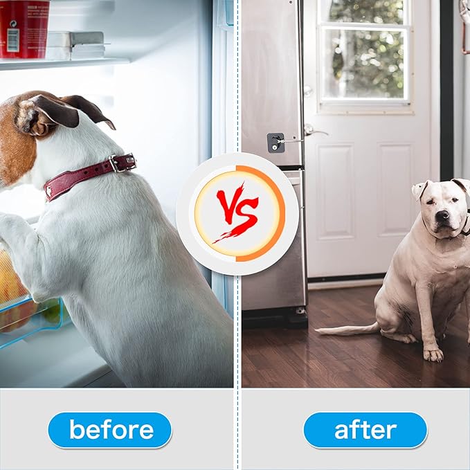 8 Pieces Refrigerator Locks for Children Adults with 10 Keys, Fridge Lock, Freezer Door Safety Cabinet Lock and Child Safety Cabinet Locks with Strong Adhesive (Black)-CubbioJoy