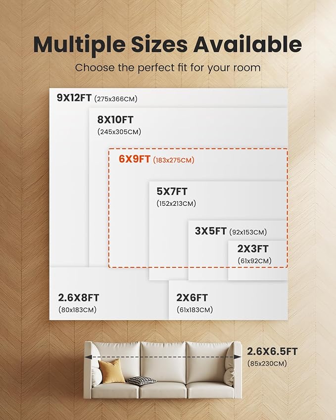 Amada 6x9 Washable Area Rug, Modern Abstract Living Room Rug with Non-Slip Backing & Short Pile, Large Rug with Abstract Pattern for Living Room, Bedroom and Dinning Room, Brown-CubbioJoy