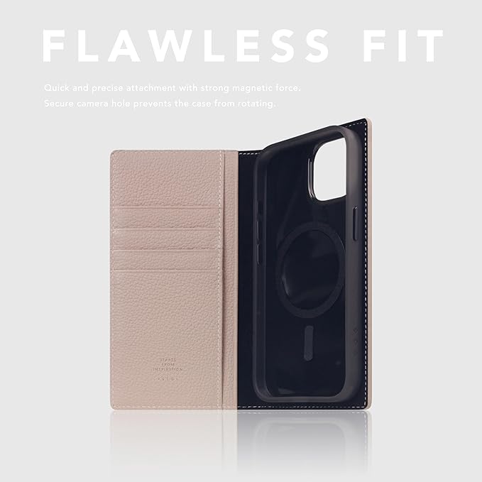 D8 Full Grain Leather Wallet Case for iPhone 15 - [2-in-1] Handcrafted Detachable Diary Style with Magnetic MagSafe Back Cover, Gift Box Included (Light Cream)-CubbioJoy