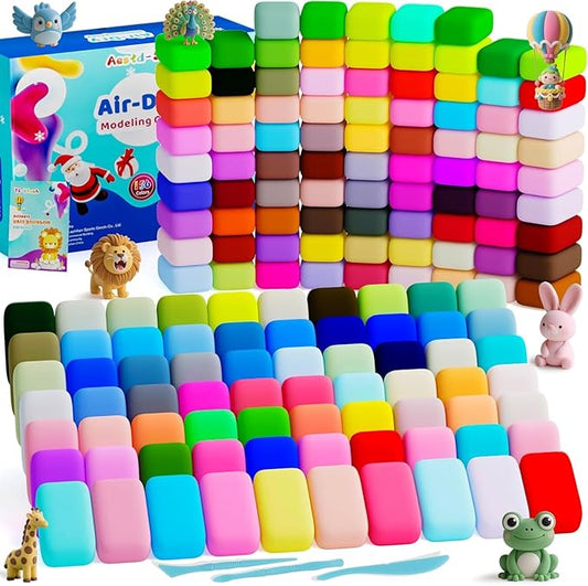 Air Dry Clay 156 Colors, Modeling Clay for Kids, Model Magic Clay, DIY Molding Clay Kit with Sculpting Tools, Soft and Non-Sticky, Arts and Crafts Gift for Boys Girls Kids-CubbioJoy