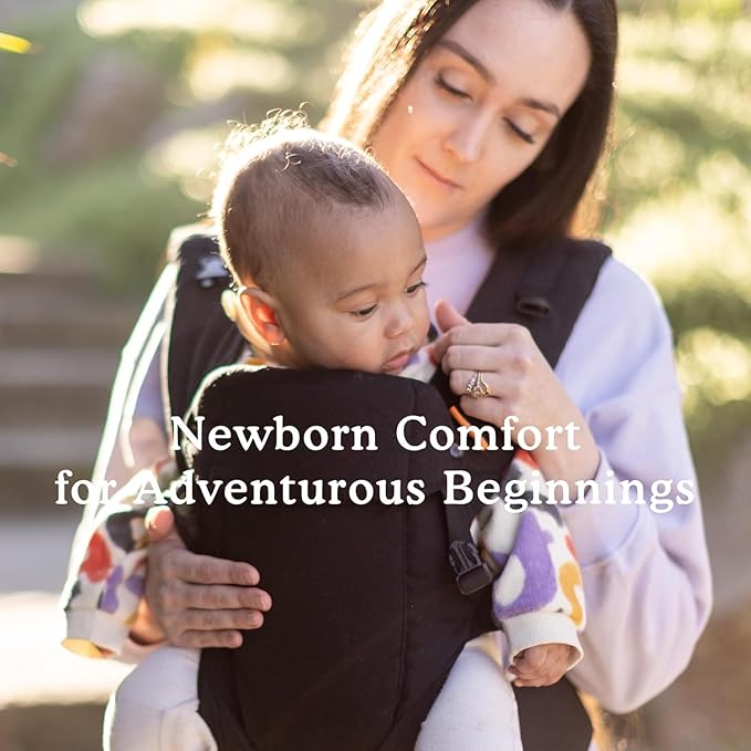 Beco Gemini Baby Carrier from Newborn to Toddler - Certified Ergonomic Newborn Baby Carrier for Infants and Children of 7-35 lbs - M Shape, Adjustable Seat, 100% Cotton (Metro Black)-CubbioJoy