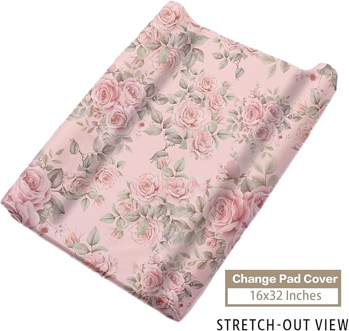 Custom Name Crib Bedding Set - Horse & Cow Pattern, Personalized Floral Nursery Bedding 3-Piece Set– Soft Blanket, Fitted Sheet, Changing Pad Cover – for Newborns Girls Nursery Gifts-CubbioJoy