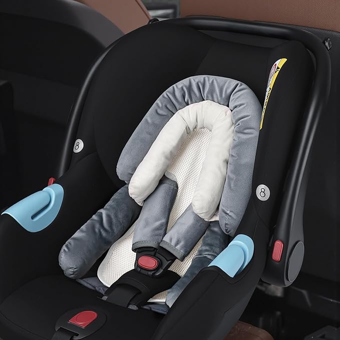 COOLBEBE Upgraded 3-in-1 Babybody Support & Strap Covers Set for Newborn Infant - Extra Soft Car Seat Insert Cushion Pad, Perfect for Carseats, Strollers, Swing-CubbioJoy