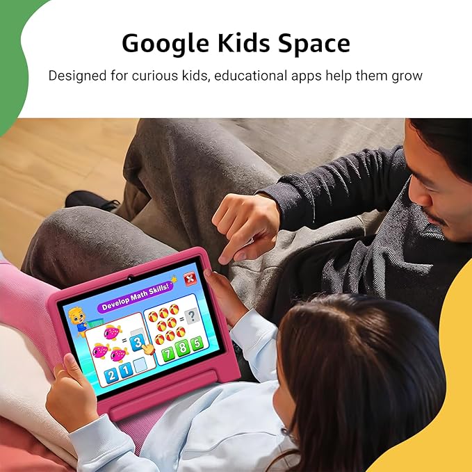 ApoloSign Kids Tablet 2025, 10.1 inch Tablet for Kids, Octa-core, 6 GB RAM, 64GB ROM Tablets for Toddlers with Parental Control, 8-hr Battery, Wi-Fi6, BT5.0, Droop-Proof Case (Pink)-CubbioJoy