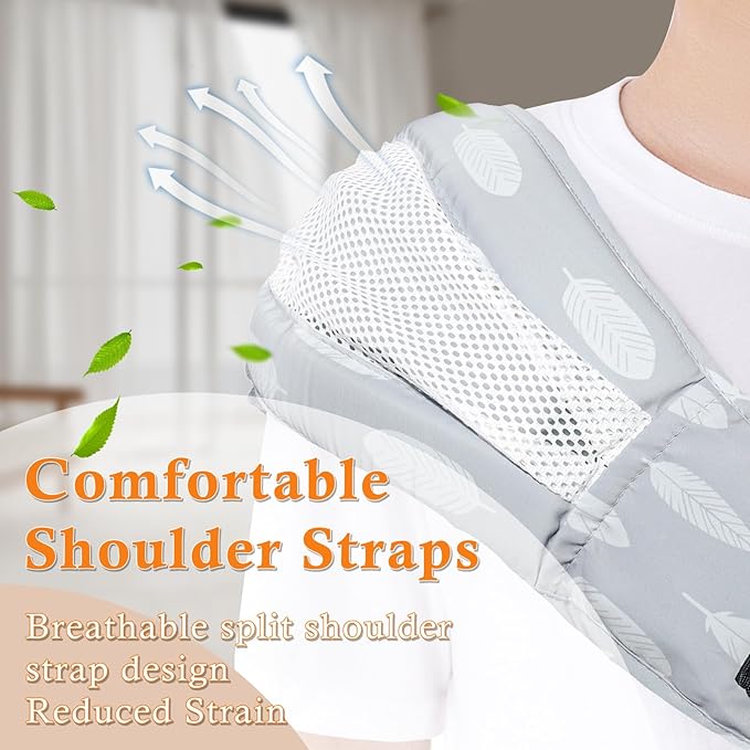 Baby Carrier Newborn to Toddler-Adjustable Baby Sling Carrier,Toddler Carrier for 25-60lbs,Comfortable Baby Sling for Hands-Free Carrying (Ash Feather)-CubbioJoy