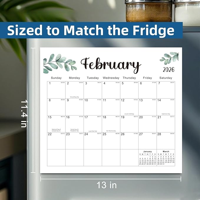 2026 Magnetic Fridge Calendar 18 Monthly Magnetic Calendar for Refrigerator 2026 Wall Calendar Planner Runs from January 2026 Until June 2027 Easy Organizing Markers Tearable (Nature)-CubbioJoy