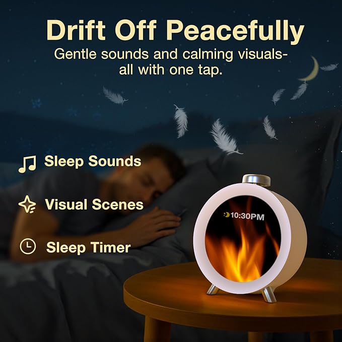 Dekala ChronoSense Alarm Clock for Bedroom Temperature Humidity, 7-Day Programmable 4 Alarms, 100dB Loud Gradual Alarm Clock Heavy Sleeper, IPS Screen Animation, Hourly Chime-CubbioJoy