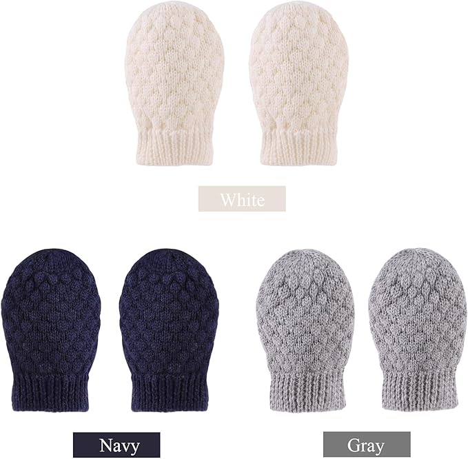 Baby Knit Mittens Toddler Boys Girls Gloves Winter Infant Newborn No Scratch Mitten 0-3 Years-CubbioJoy