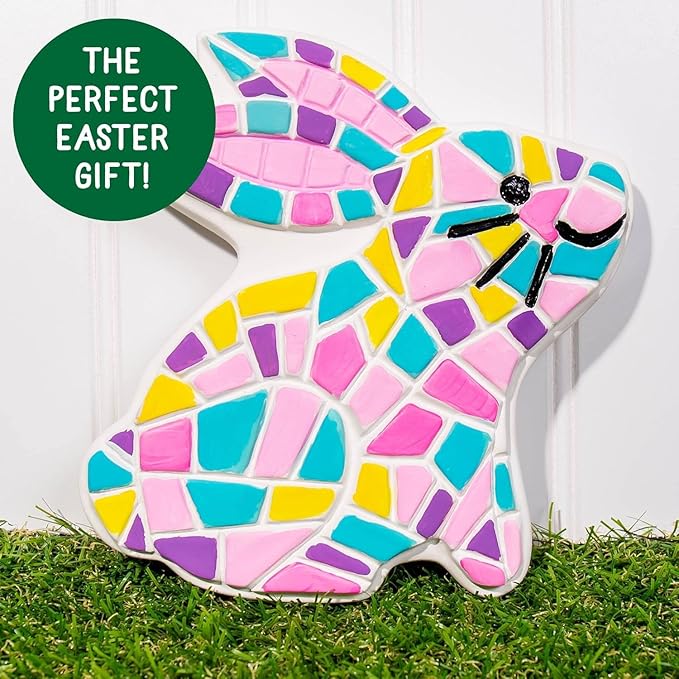 Creative Roots Paint Your Own Bunny Garden Stone, Craft Kits, Stepping Stones Kit for Kids, Ceramics to Paint, Ages 6+-CubbioJoy