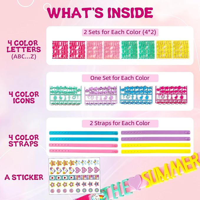 Art & Craft Kits for Kids, DIY Friendship Bracelet Making Kit for Girls, Jewelry Making with Charm & Stickers, Birthday Gifts for Ages 5-12, Toys for Ages 5, 6, 7, 8, 9, 10, 11, 12 Years Old-CubbioJoy