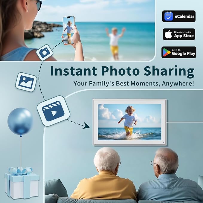 Digital Calendar, 15.6 Inch Wall Planner Digital Calendar & Chore Chart, IPS HD Touchscreen Interactive Display for Family Schedules, 2025 Calendar Share Photos/Schedules Instantly-CubbioJoy