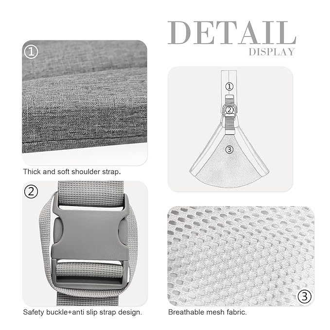 Baby Sling Carrier Newborn to Toddler Adjustable One-Shoulder Design with Hip Seat Support, Labor-Saving Baby Wraps Carrier 10-30 lbs(Mesh,Gray)-CubbioJoy