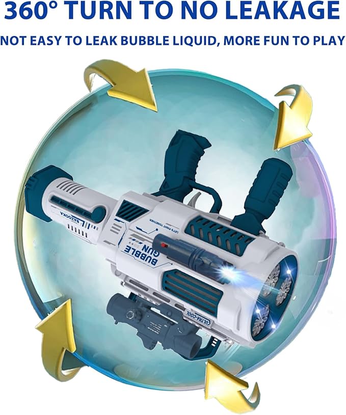 Automatic Gatling Bubble Gun,That Produces Thousands of Bubbles per Minute, Suitable for Children and Adults and Perfect for Indoor and Outdoor Birthday Parties for Girl Boy-CubbioJoy