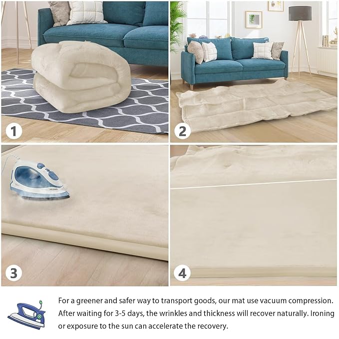 Baby Play Mat for Floor Tummy Time Mat Nursery Rug Muscle Mat Area Rug Playroom Rug Tatami Mat 13'1"x6'7" Memory Foam 1.3" Thick Crawling Mat For Babies,Toddlers, Infants, Kids,Floor Mat(Beige)-CubbioJoy