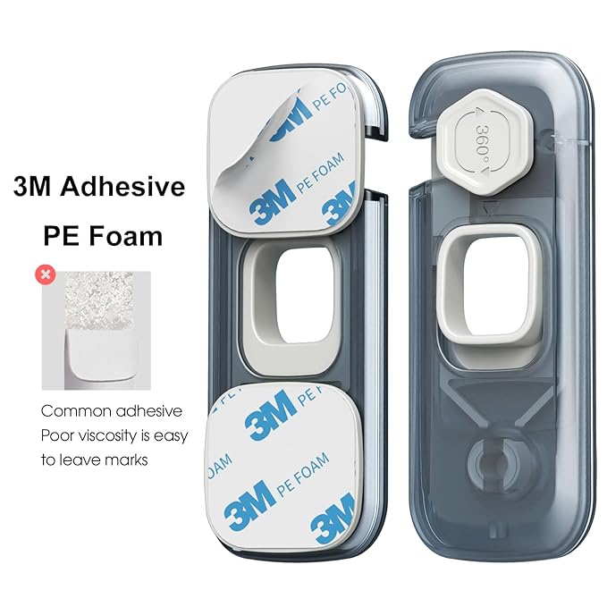 5 Pack Child Proof Refrigerator Lock, QYESWHSR Fridge Locks for Kids with Sticky Adhesive Pads, Child Safety Locks for Doors, RV Refrigerator, Oven Lock Child Safety Baby Cabinet Locks - Clear Updated-CubbioJoy