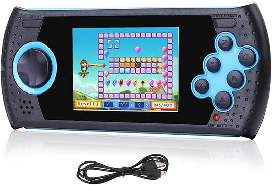 16 Bit Handheld Game for Kids Built-in 230 HD Classic Retro Video Games USB Rechargeable 3.0 Inch Childrens Travel Electronics Toys Portable Gaming Player System Gift for Boys Girls Ages 4-8-12-CubbioJoy