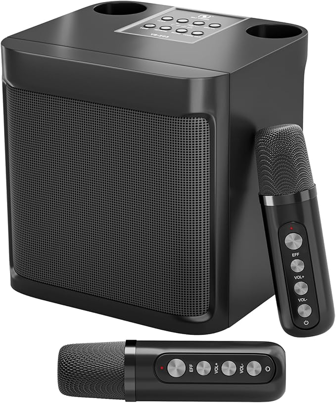 Karaoke Machine for Adults and Kids, Portable Bluetooth Karaoke Speaker with 2 Wireless Microphones for TV, Singing Karaoke for Home Party, Great Gifts for Boys and Girls-CubbioJoy