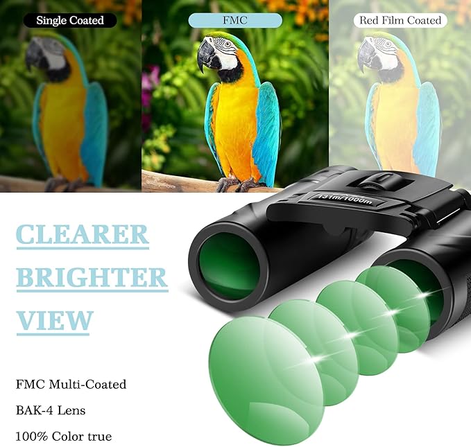 8x21 Mini Lightweight Binoculars, Compact Pocket Binocularsfor Adults Kids, Small Protable Binoculars for Bird Watching Travel Opera Theater Sports Scenery-CubbioJoy
