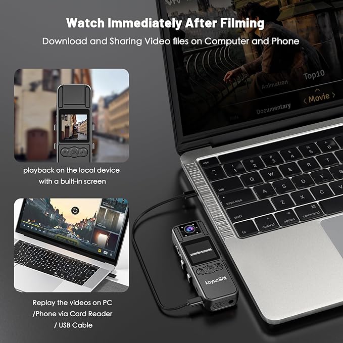 Body Camera with 1.4” Screen Audio and Auto Video Night Vision 1080P FHD Mini Police Wearable Body Worn Cam Portable Small Personal Camcorder Sport Action Outdoor Video Recorder (64GB)-CubbioJoy