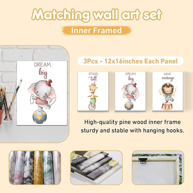 Custom Baby Crib Bedding Set, 5 Pcs Personalized Name Baby Crib Set with Double Layer Blanket, Soft Circus Animals Nursery Bedding Set for Girls Boys, Customized Gifts for Infants Toddlers-CubbioJoy