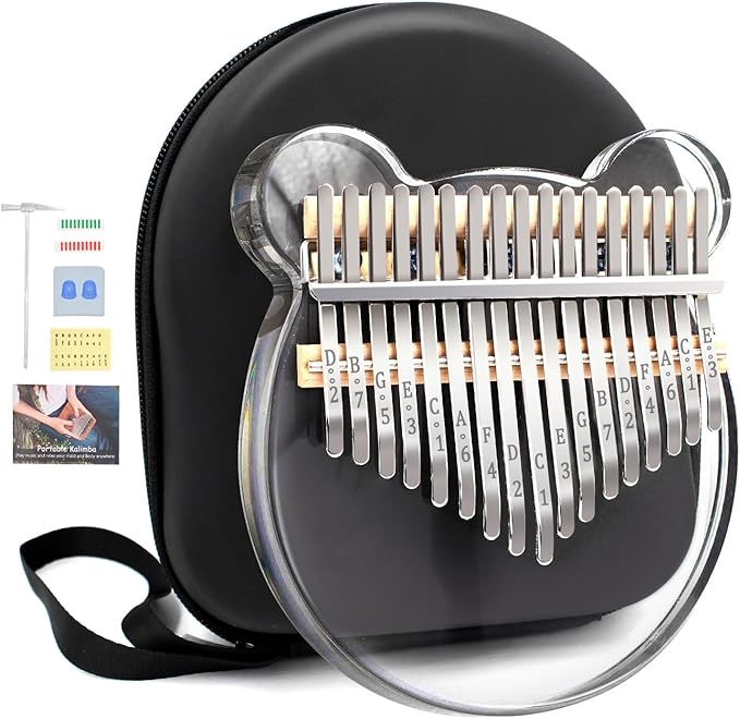 Acrylic Kalimba Thumb Piano,YUNDIE Portable 17 Keys Mbira Crystal Finger Piano, Musical Instruments Birthday Gift for Kid Adult Beginners Professional(Clear) (17 Keys)-CubbioJoy