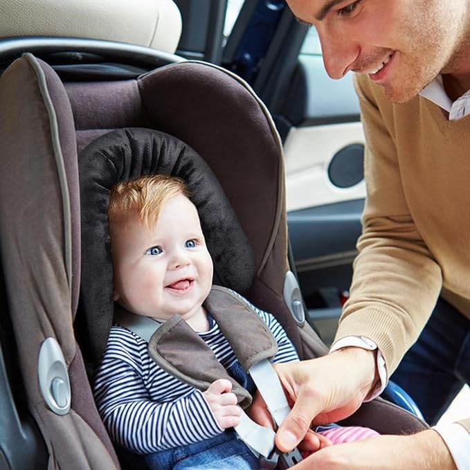 COOLBEBE New 2-in-1 Babybody Supports for Baby Newborn Infants - Extra Soft Stroller Cushion Pads Car Seat Insert, Seasons, Black-CubbioJoy