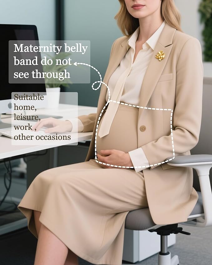 3 Pack Maternity Belly Bands for Pregnant Women Cotton Stretch Ribbed Pregnancy Support Belt Pants Extender-CubbioJoy