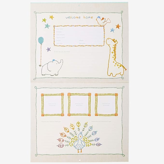 C.R. Gibson Animals 'Hello World' Baby Calendar Baby First Year Tracker, 11'' W x 18'' H-CubbioJoy