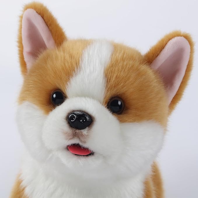 Interactive Plush Corgi Dog, Companion Robot Dog Pets,Handmade Weighted Stuffed Animals,Electronic Walking Toy with Barking,Tail Wagging,Talking,-CubbioJoy