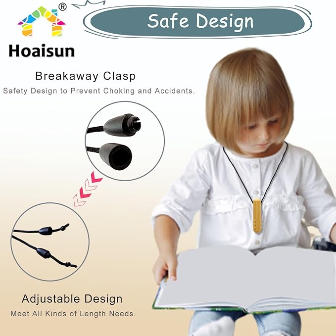 Chew Necklaces for Sensory Kids, 6 Pack Sensory Chew Necklaces for Boys and Girls with Autism, ADHD, SPD, Chewing (Morandi)-CubbioJoy