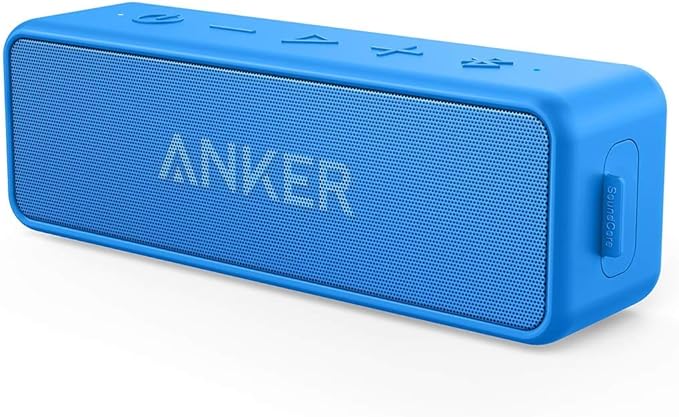 Anker Soundcore 2 12W Portable, Wireless Bluetooth Speaker with Better Bass, 24-Hour Playtime, 66ft Bluetooth Range, IPX7 Water Resistance, Built-in Mic, Ideal for Shower, Travel, Party, Beach - Blue-CubbioJoy
