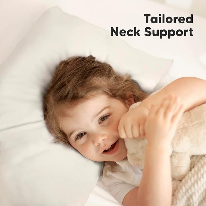 KeaBabies Toddler Pillow with Pillowcase, Jumbo 14X20 - Soft Organic Cotton Toddler Pillows for Sleeping - Machine Washable - Perfect for Travel, Toddler Bed Set (Clay)-CubbioJoy