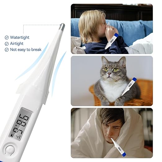 Berrcom Disposable Digital Thermometers Probe Covers Set of 100 Oral Rectal Thermometer Probe Cover Universal Thermometers Sleeves for Adult and Kids-CubbioJoy