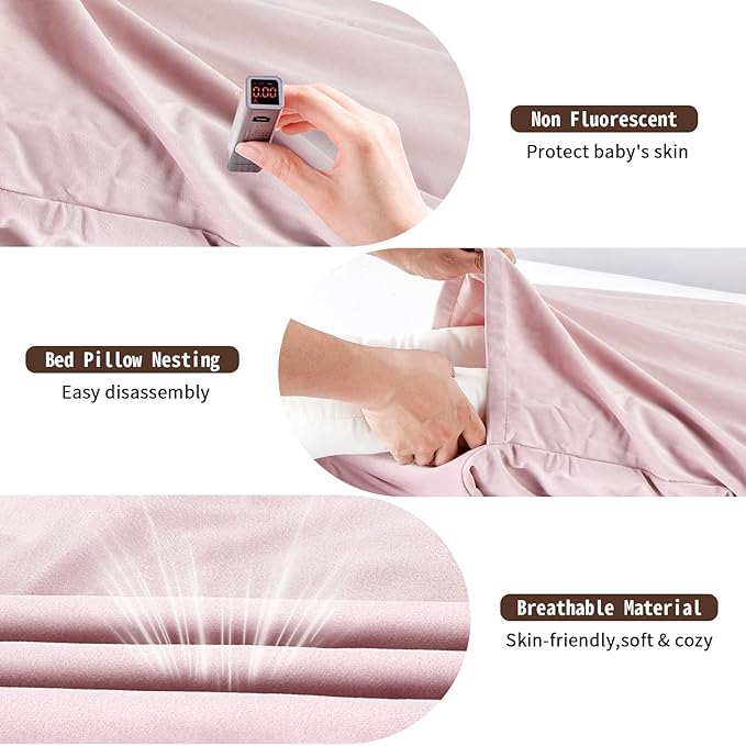 Baby Lounger for Newborns, Baby Nest & Floor Cushion, Soft Cotton, Portable Diaper Changing Pads for Boys & Girls 0-12 Months(Pink)-CubbioJoy