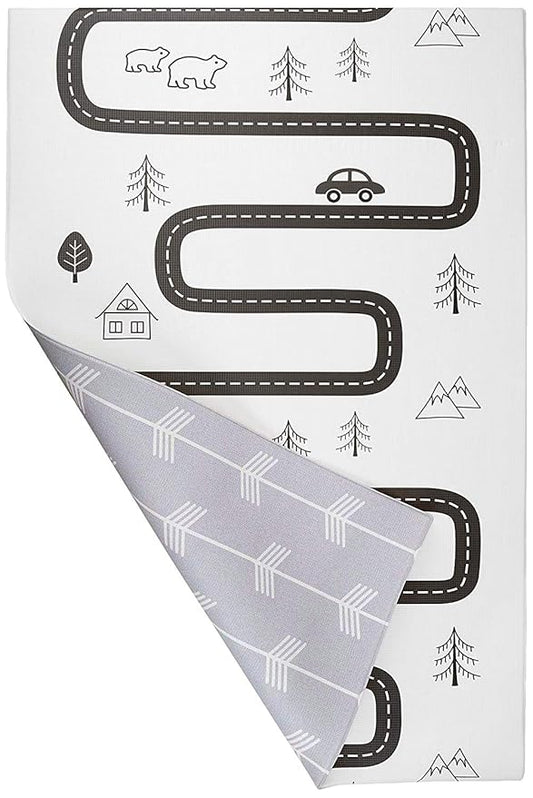 Baby Care Play Mat (Large, Nordic Trails - Morning Fog Arrows) 82'' x 55'' Original One-Piece Reversible Rollable Waterproof Play Mat for Infants, Babies, Toddler, and Kids-CubbioJoy