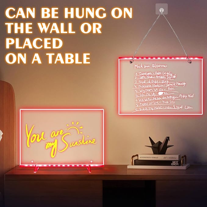 Dolanus LED Drawing Board for Kids - Doodle Glow, lumiboard, Note Board with 7 Colors 4 Modes Lights, Birthday Gift for 8 9 10 11 12 Year Old Girls Kids Teen Boys, Include Adapter, 7 Markers-CubbioJoy