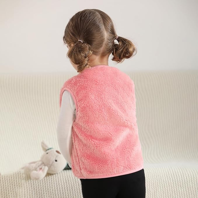 Baby Boys Girls Fleece Vest Zip Up Cute Bear Jackets Fuzzy Fall Winter Warm Clothes Newborn Outwear for Toddler Infant-CubbioJoy