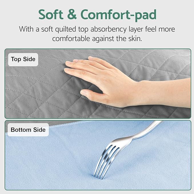 CoolShields Waterproof Bed Pads, 60" x 36" Washable Reusable Mattress Protector Bedwetting Pad for Incontinence-CubbioJoy
