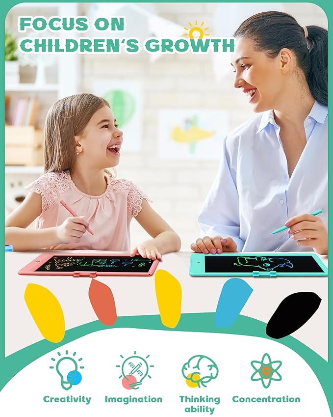 Bravokids 10 Inch LCD Writing Tablet for 3 Year Olds - Electronic Drawing Pad and Doodle Board as Educational Birthday Gifts for Girls and Boys (Green)-CubbioJoy