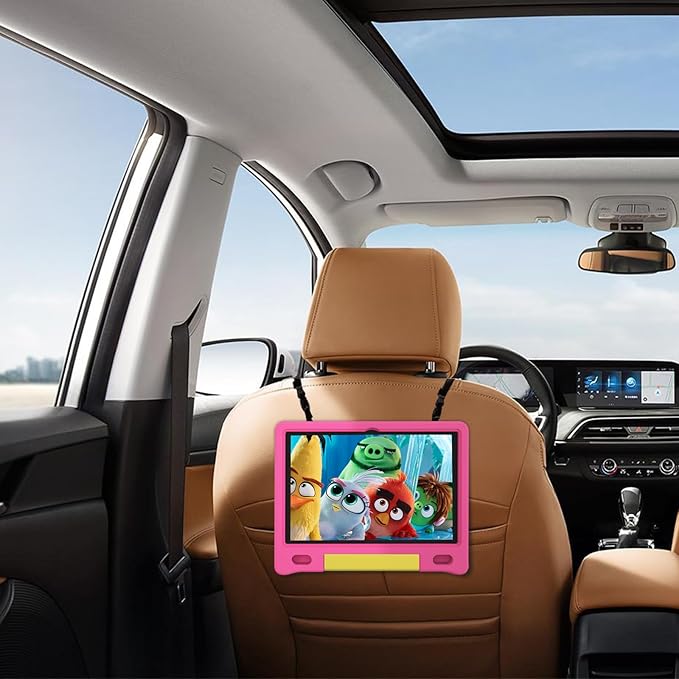 JREN Kids Table 10.1" ｜Android 14 Tablet for Kids｜64GB Storage｜Octa-Core｜WiFi ｜Cameras｜Parental Control｜Kids Content｜Case Included Great Gift for Children Ages 3-12 Years Old Pink-CubbioJoy